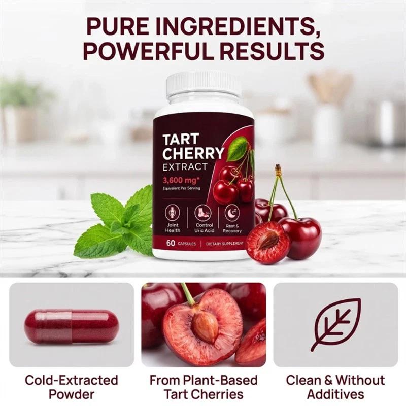 Tart Cherry Extract - 3,600 mg Cold-Processed, Joint Comfort & Recovery